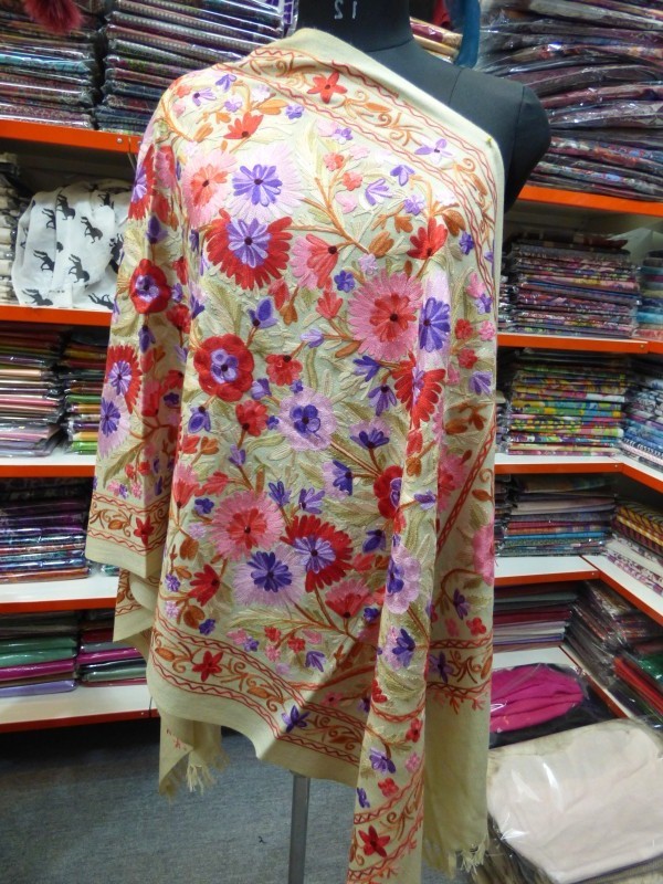 100% Pashmina Machine Embroided