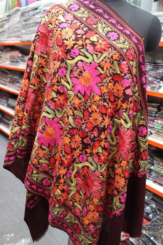 100% Pashmina Machine Embroided