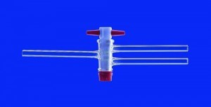 Stopcock Oblique Bore with PTFE Key - Bore Sizes 2/4/6 mm, White, Durable Material, Reliable Sealing