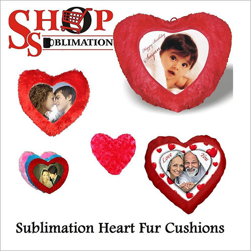 Sublimation Heart Fur Cushions