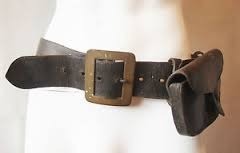 Firemen's Leather Belt and Pouch