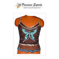 Hand Beaded Sleeveless Tank Tops - Customized Fit, All-season Embroidered Design | Modern Style, Dry Clean Only