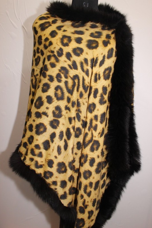 Pashmina Animal With Fox Fur Four Side Shawls