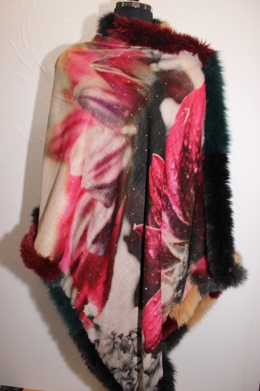 Designer Fox Four Side Fur Shawls 