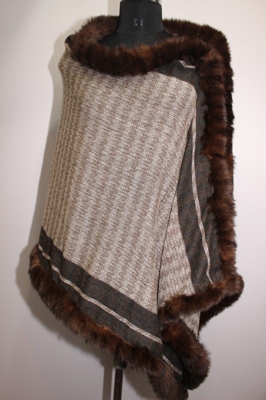 Black Rabit FOur Side Fur Stole