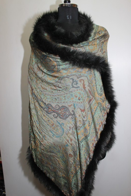 Jamawar Artificial or Fake Fur Shawls 