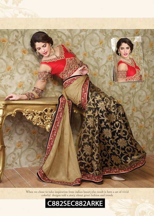 Stylish Fancy Embroidered Saree