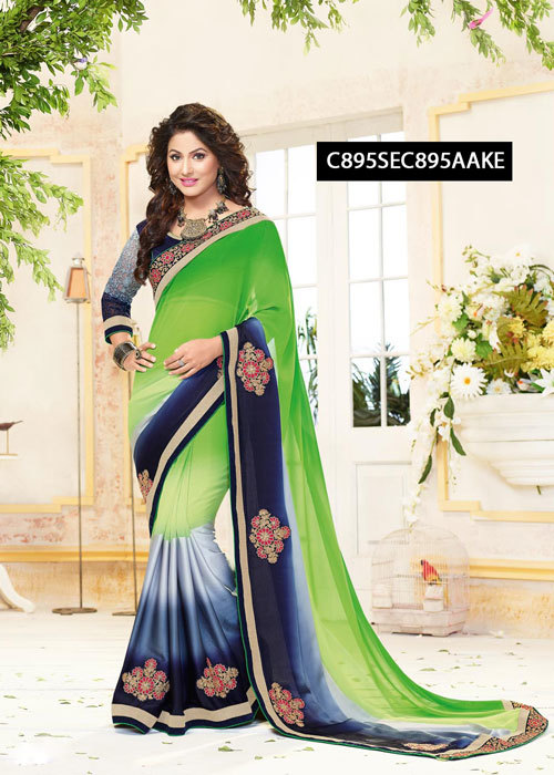 Georgette Embroidered Ladies Saree