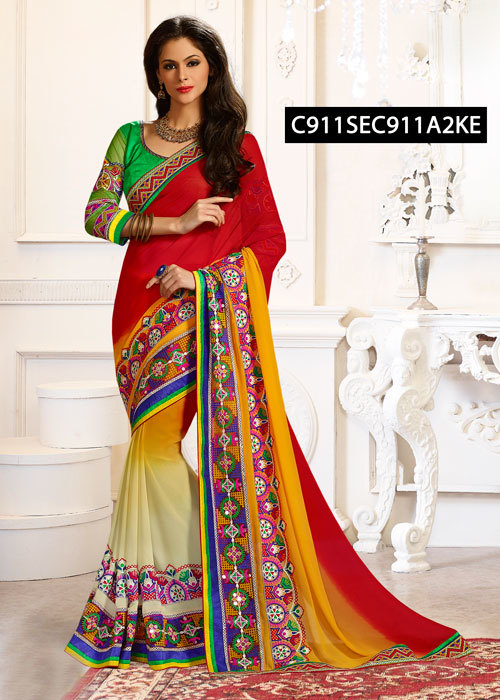 Party Wear Embroidered Saree