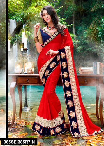 Charming Fancy Embroidered Saree
