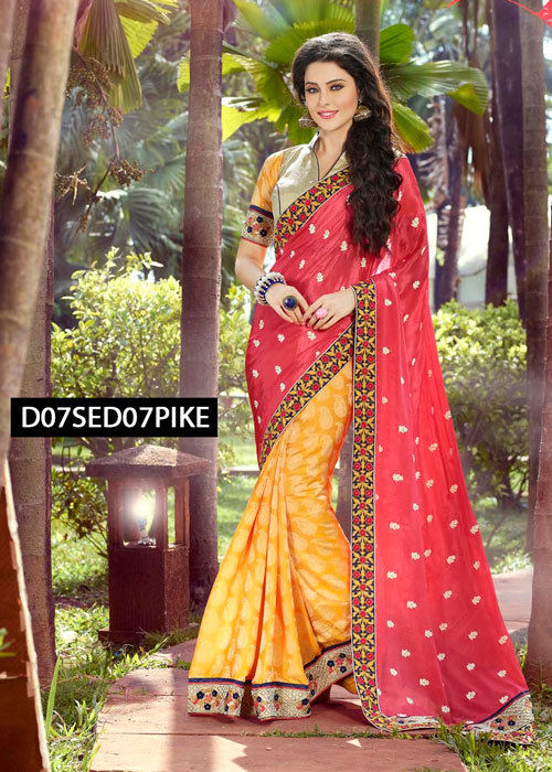 Designer Plain Georgette Saree