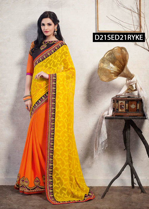Embroidered Georgette Ladies Saree