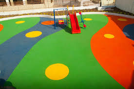 Square Children Play Area Rubber Flooring