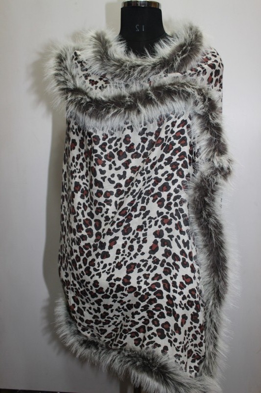 Animal Print Artificial Fur stole