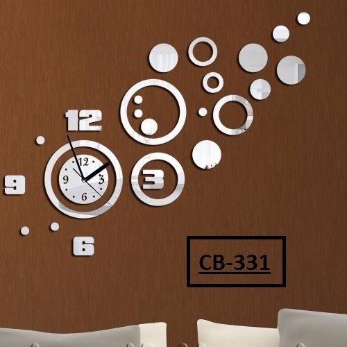 Wall Clock - Acrylic Material, Variable Diameter, Silver, Quartz Mechanism | Stylish Design, 3D Effect, Durable, Easy Installation, Accurate Time