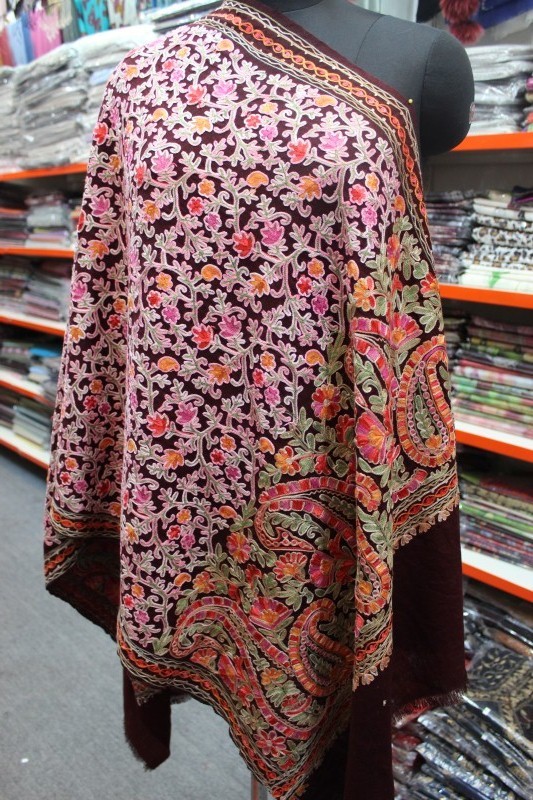 Wool Embroided  Allover stole /Shawls 