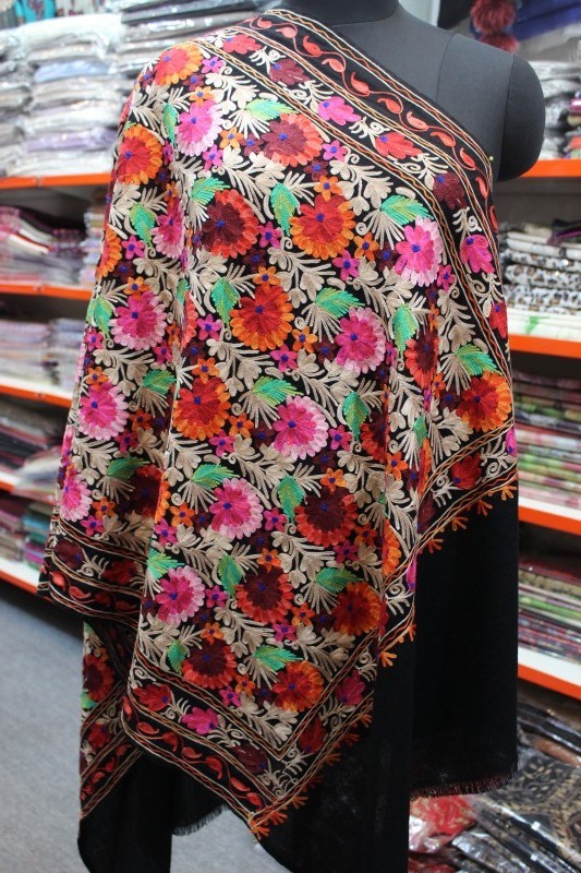 Wool Embroided Allover Stole /Shawls