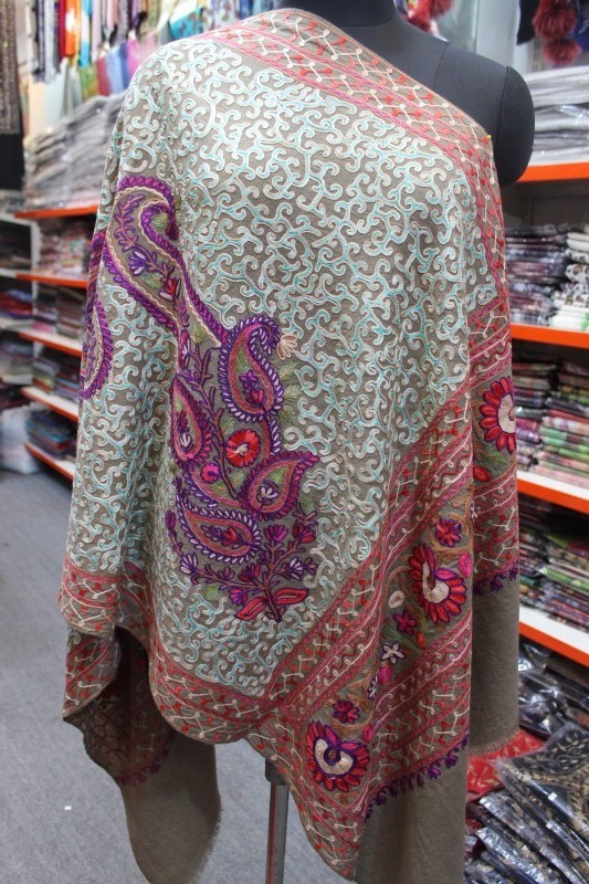 Wool Embroided  Allover stole /Shawls 