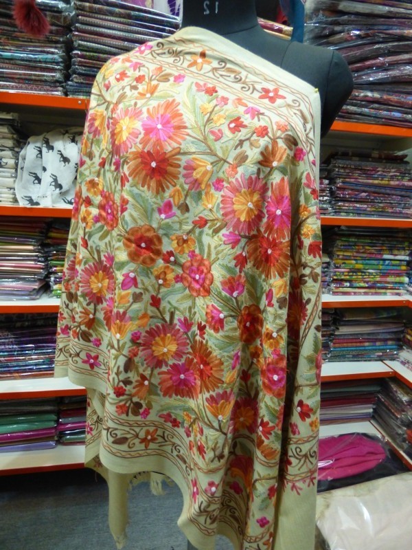 Wool Embroided Allover Jama Stole /Shawls