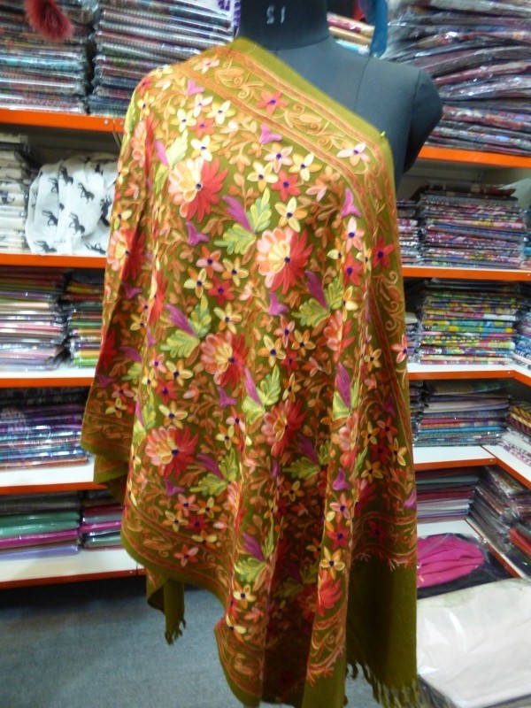 Wool Embroided Allover Jama Stole /Shawls
