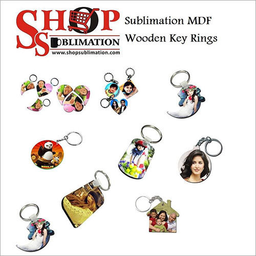 Sublimation MDF Wooden Key Rings Manufacturer,Supplier and Exporter from  India