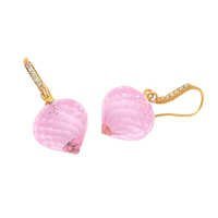 Pink Quartz With Zircon Gemstone Earring