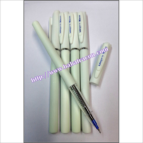 Complimentary Ball Pens - Plastic, 14cm, White, 1.0mm Point | Smooth Free Flow Writing, Blue Ink