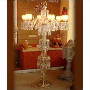 Glass Pedestal Lamp