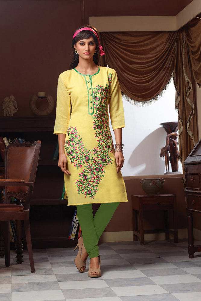 Poly Linen,designer kurti