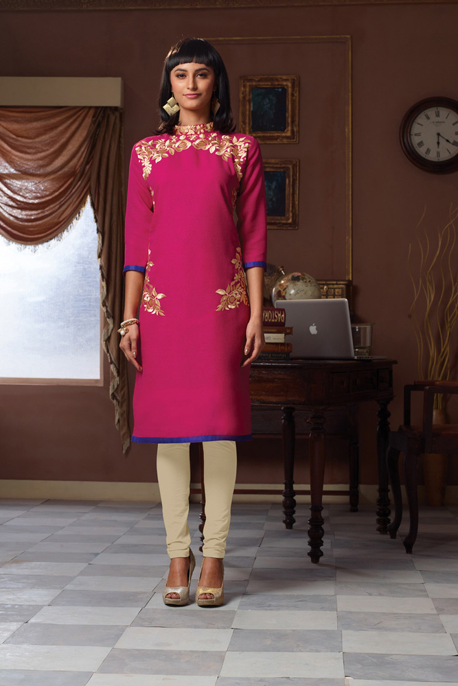Poly Linen,designer kurti