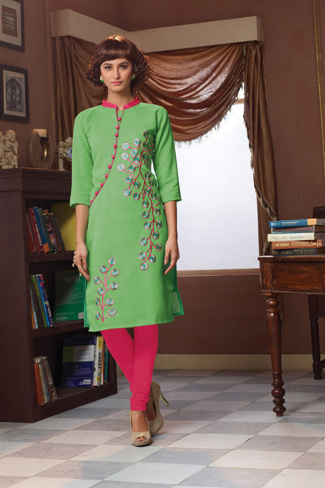 Poly Linen,designer kurti