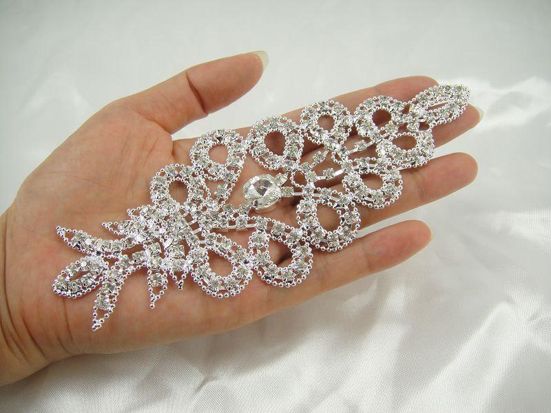 Diamante Beaded Crystal Applique for Wedding Belt or Sash