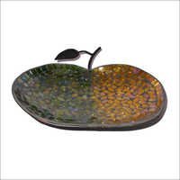 Decorative Fruit Basket - Glass Metal, Green Gold | Elegant Design, Scratch Resistant, Perfect Finish