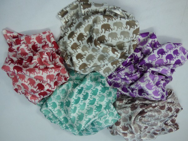 Elephant Design Silk Stole