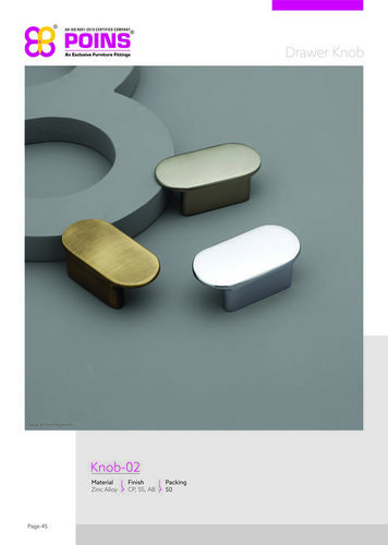 Steel Drawer Knob By OM SAI MANUFACTURES