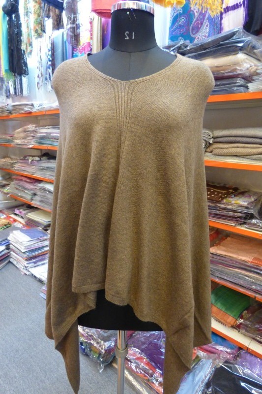 Cashmere Knitted Poncho , Size-Free
