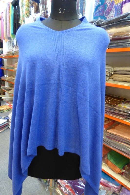 Cashmere Knitted Poncho , Size-Free