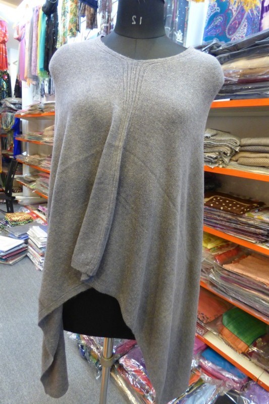 Cashmere Knitted Poncho , Size-Free
