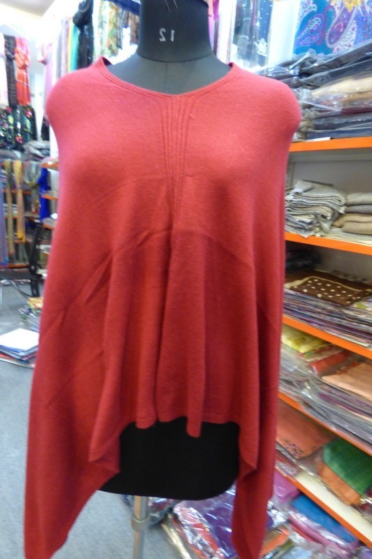 Cashmere Knitted Poncho , Size-Free