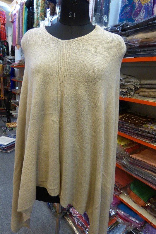 Cashmere Knitted Poncho , Size-Free