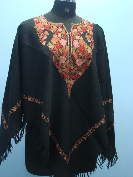 Wool Hand Ary Embroided Poncho 