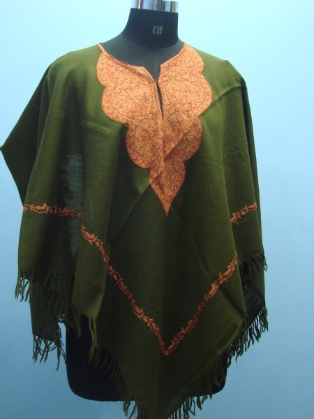 Wool Hand Ary Embroided Poncho 