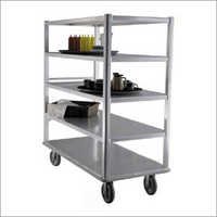 Steel Kitchen Shelf Trolley - Stainless Steel 5 Shelves, Polished Finish | Corrosion Resistant, Easy Portability, Wide Storage