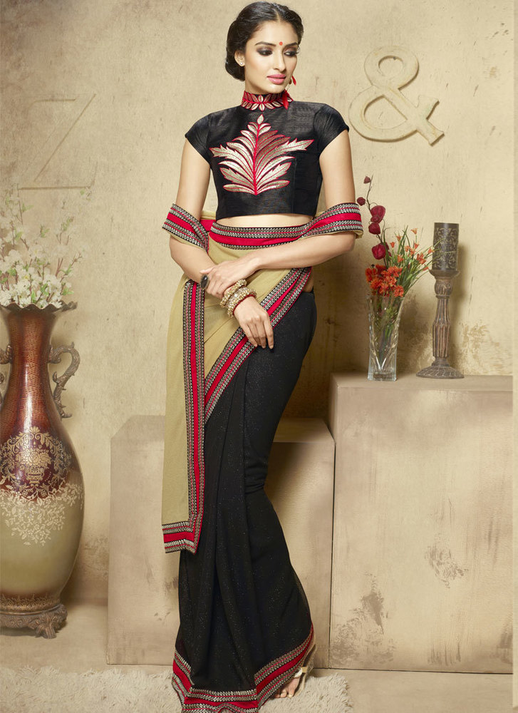 Noble Georgette Black Designer Saree