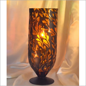 Leaf Pattern Glass Candle Holder