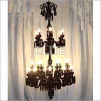 12 Arm Black Glass Chandelier