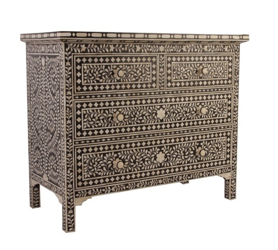 Bone Inlay Drawer Chest