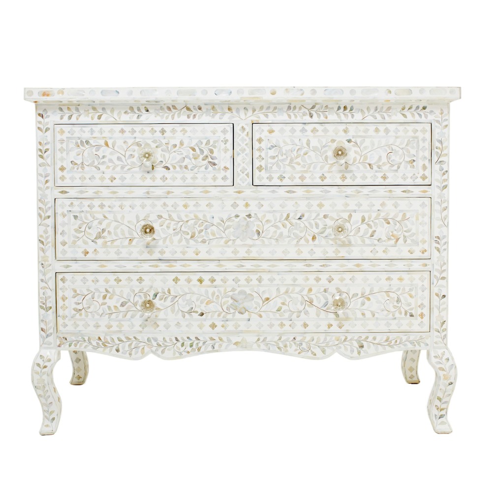 Bone Inlay Drawer Chest