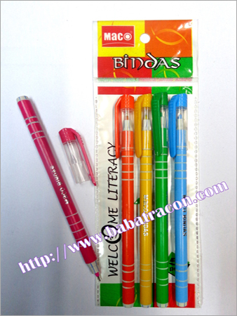 Fancy DF Pens - Plastic Body, 14cm, 0.7mm Tip | Direct Fill, Stylish Design, Smooth Writing, Durable Ink, Refillable, Multiple Ink Colors, Pack of 4
