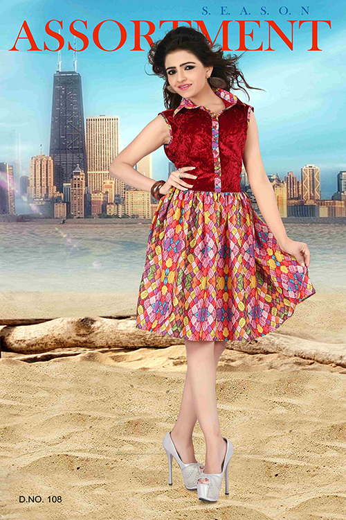 Exclusive Red Color Velvet Dress